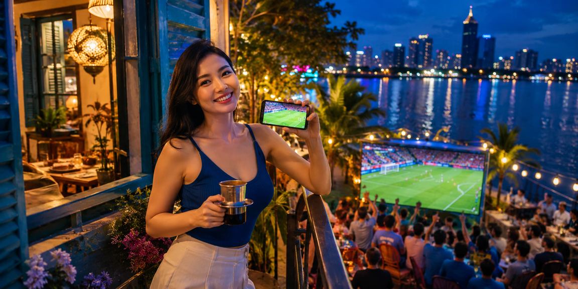 Người dùng TP. Hồ Chí Minh nạp tiền và nhận khuyến mãi cá cược bóng đá tại quán cà phê