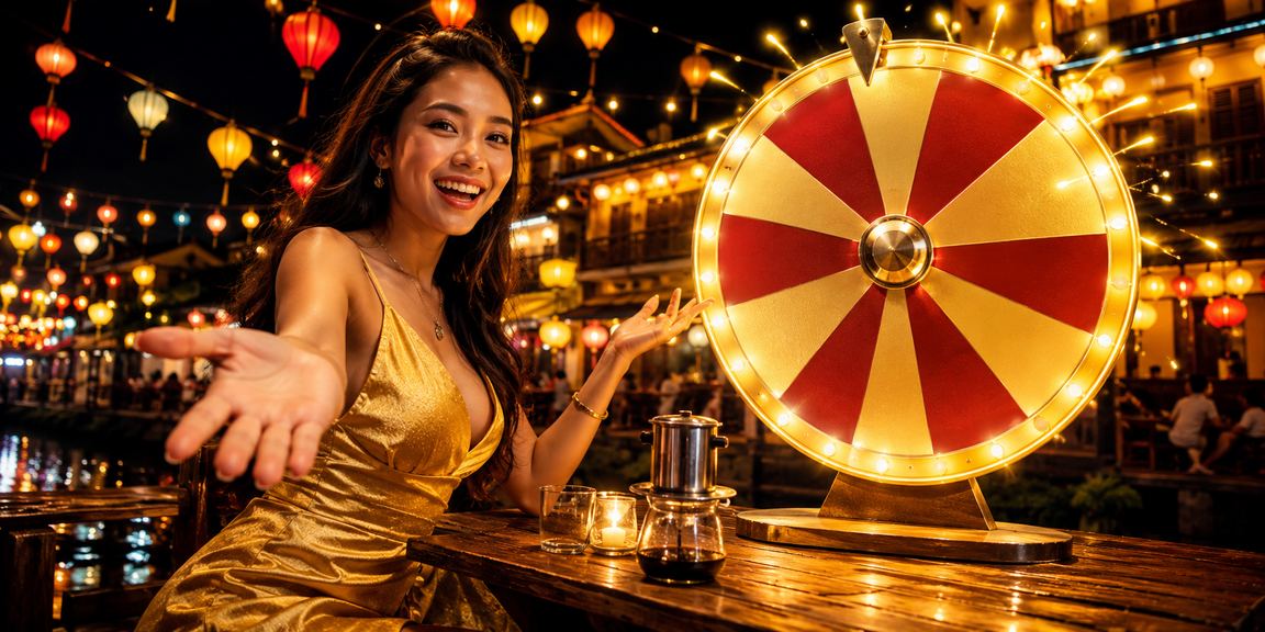 Người dùng thư giãn tại quán cà phê Hội An trong khi theo dõi kết quả may mắn trực tuyến